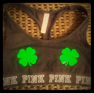 VS Pink Irish Clover sports bra